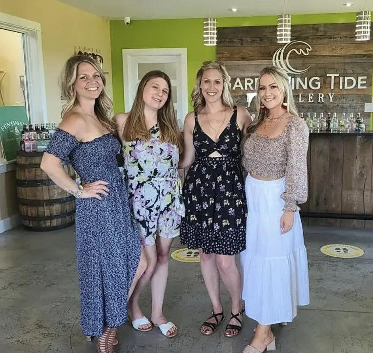 Guests with their tasting samples